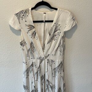 Free People Cap Sleeve Midi Dress with Delicate Flower Pattern